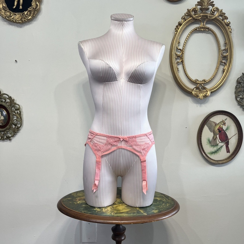 Warner‎ Vintage Pink Lace Garter Belt Size Medium